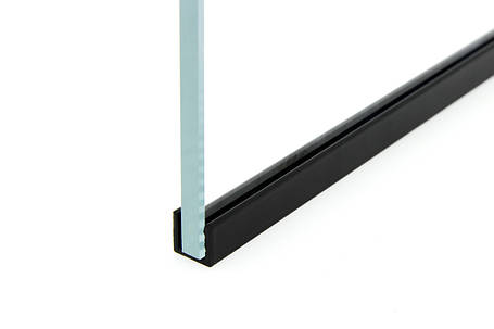 Профіль з анодованого алюмінію чорного кольору для кріплення скла товщиною 8 мм, фото 2