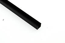 Профіль з анодованого алюмінію чорного кольору для кріплення скла товщиною 8 мм, фото 3