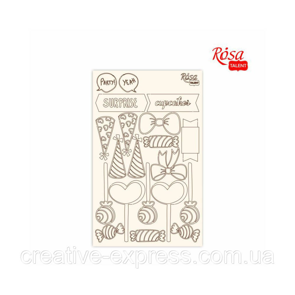 Чіпборд для скрапбукінгу „Cake delicious“ 2, картон, 13х20см, ROSA Talent