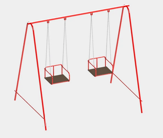 Дитячі гойдалки Dali 710-K подвійні металеві підвісні для вулиці для дачі, фото 1