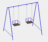 Дитячі гойдалки Dali 710-K подвійні металеві підвісні для вулиці для дачі, фото 3