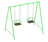 Дитячі гойдалки Dali 710-K подвійні металеві підвісні для вулиці для дачі, фото 4