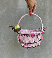 Рожевий Дитячий пасхальний кошик для дівчаток