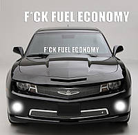 Наклейка на стекло "F*CK FUEL ECONOMY" любая надпись под заказ. Наклейки на стекло авто, на кузов, куда угодно