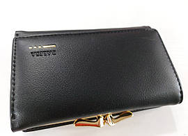 Жіночий гаманець Balisa C7684 Невеликий чорний жіночий гаманець з штучної шкіри закривається на кнопку