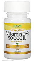 Витамин Д3, 50 000 МЕ, 50 капс (США) Super Nutrition Simply One vitamin D3