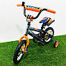 Велосипед дитячий двоколісний Azimut Stitch 14" зріст 90-115 см вік 3 до 6 років жовтогарячий, фото 2