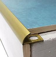 Наружный алюминиевый угол для плитки до 12 мм  L-2,7м НАП 12 Золото металлик (краш)