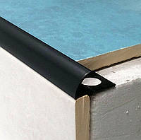 Зовнішній алюмінієвий кут для плитки до 12 мм L-2,7 м НАП 12 Чорний (краш)