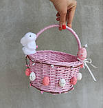 Дитячий рожевий пасхальний кошик для дівчаток, фото 3