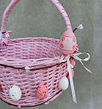 Дитячий рожевий пасхальний кошик для дівчаток, фото 4