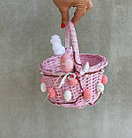 Дитячий рожевий пасхальний кошик для дівчаток, фото 5