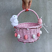 Дитячий рожевий пасхальний кошик для дівчаток
