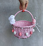 Дитячий рожевий пасхальний кошик для дівчаток, фото 7
