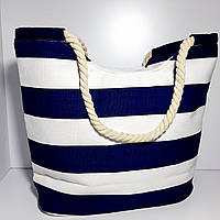 Пляжная сумка тёмно синяя полоса