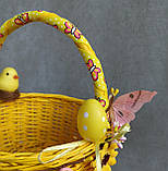 Жовтий дитячий пасхальний кошик для дівчаток, фото 4
