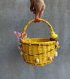 Жовтий дитячий пасхальний кошик для дівчаток, фото 10