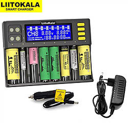 Універсальне ЗП Liitokala Lii-S8, 10 каналів, Ni-Mh/Li-ion/LiFePo4, 220V/12V, LED+LCD + автомобільне