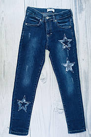 Джинси для дівчаток Зірочки Синій Коттон Breeze Туреччина 9 років, зріст 134 см