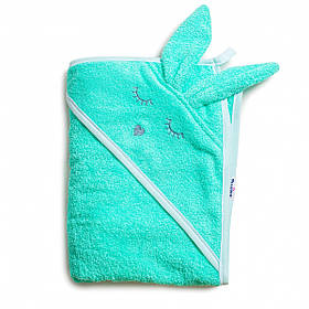 Рушник Twins Rabbit 100x100 капюшон з вушками, mint