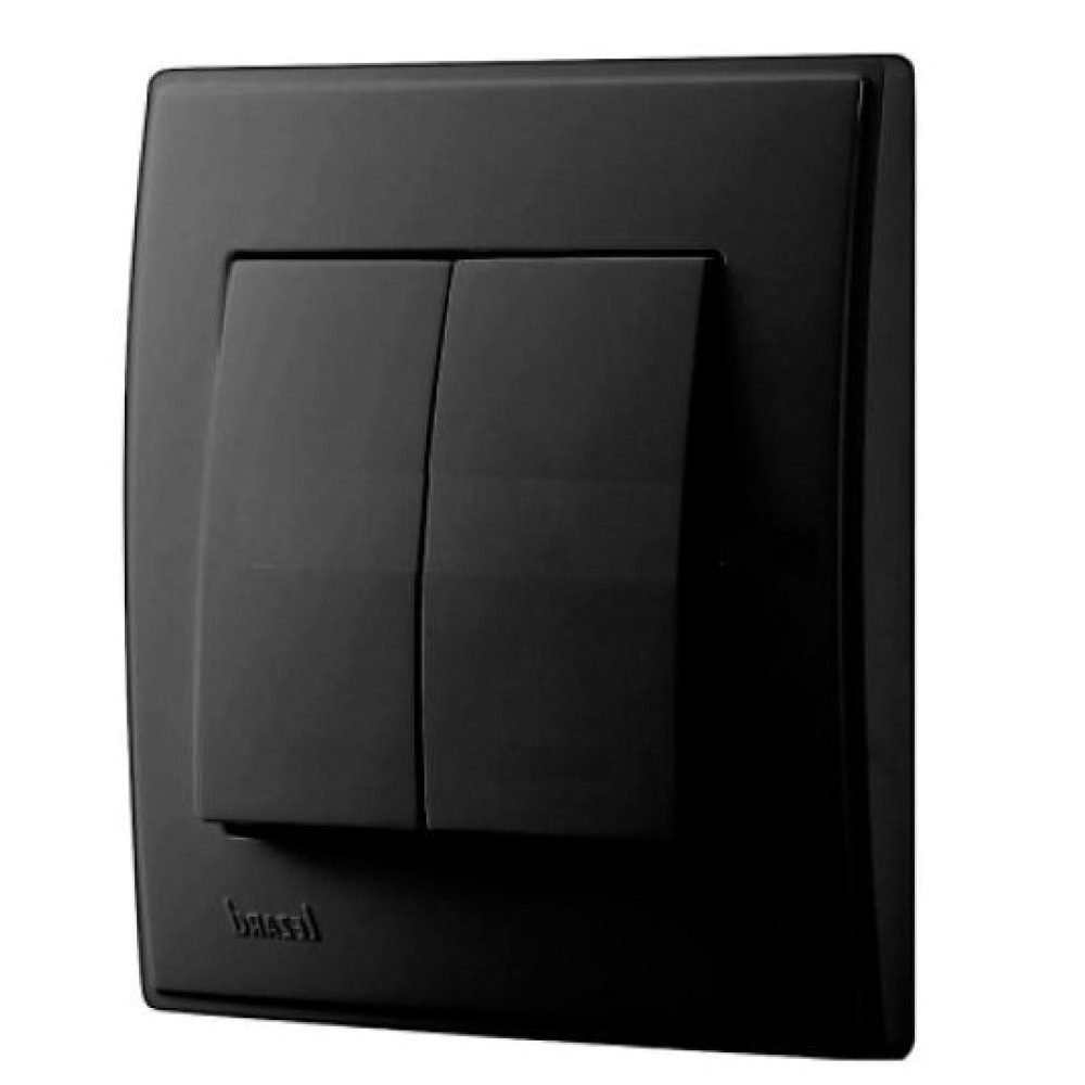 LESYA АНТРАЦИТ Вимикач подвійний з підсвічуванням (арт. 705-4242-112), фото 1