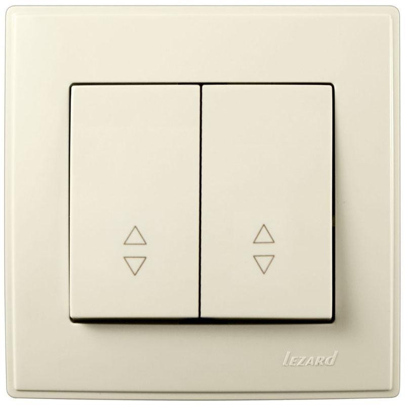 LESYA КРЕМ Вимикач прохідний подвійний (арт. 705-0303-106), фото 1