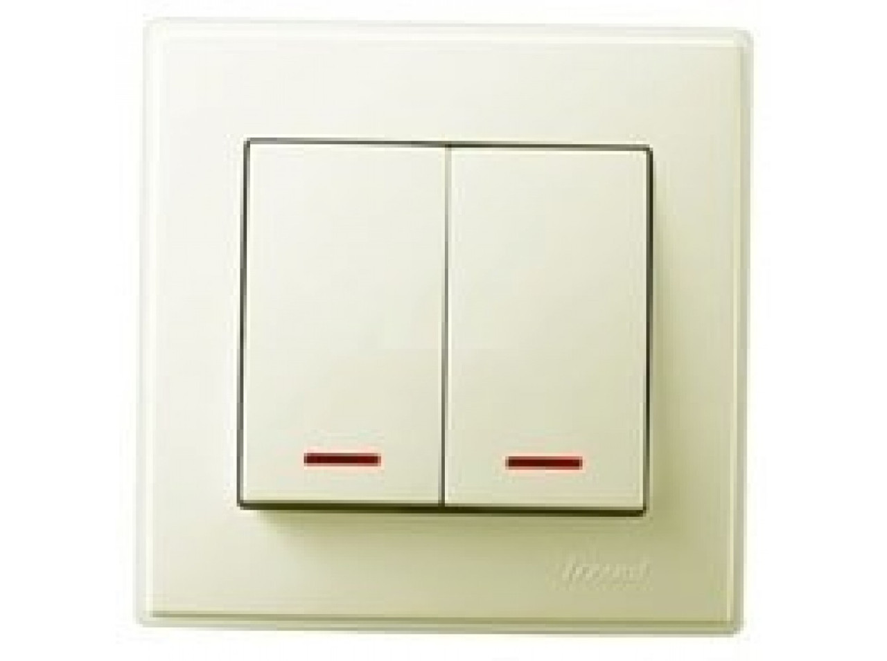 LESYA КРЕМ Вимикач подвійний з підсвічуванням (арт. 705-0303-112), фото 1