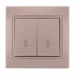 MIRA КРЕМ Вимикач прохідний подвійний (арт. 701-0303-106), фото 1