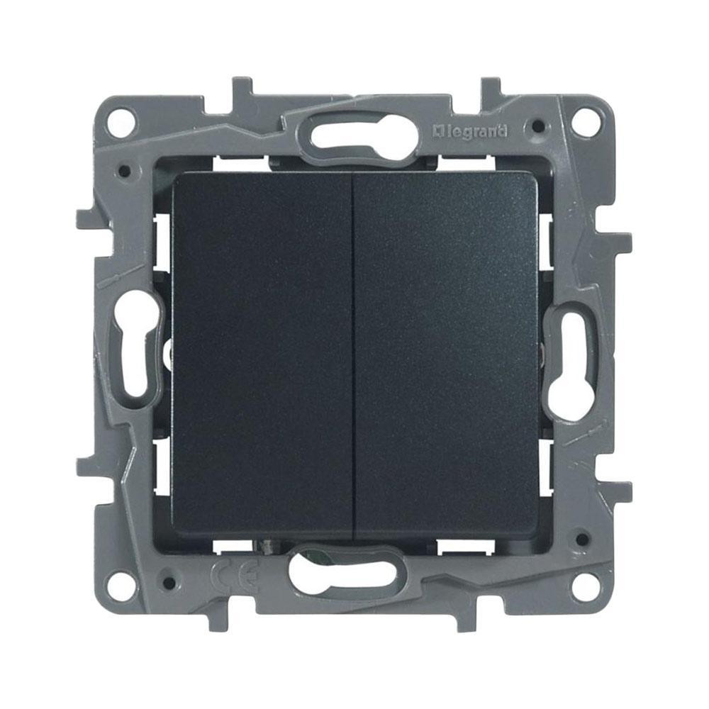 Вимикач 2-кл. ETIKA Антрацит (арт. 672602), фото 1