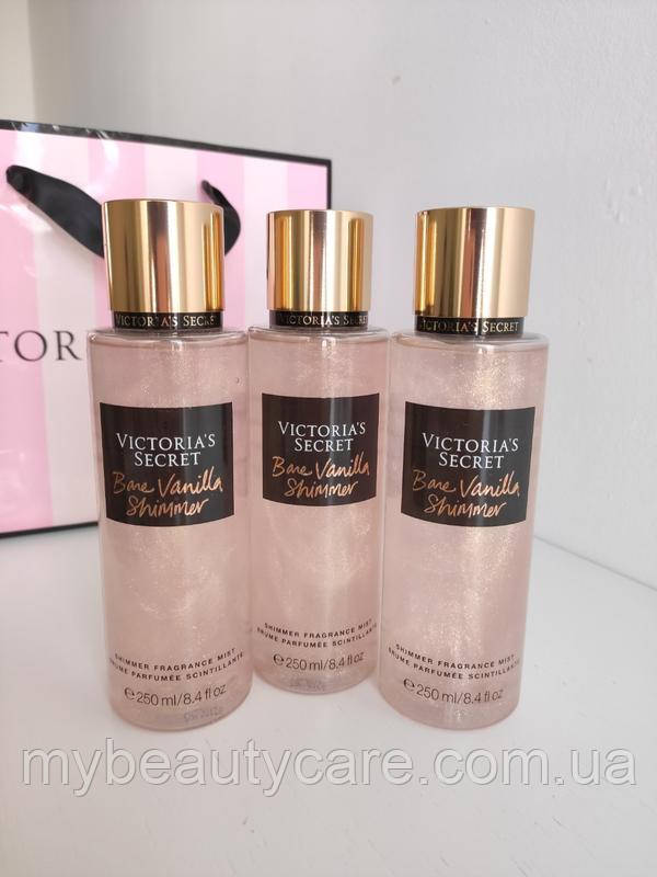 ОРИГІНАЛ СПРЕЙ ДЛЯ ТЕЛА BARE VANILLA З ШІММІМ Victoria's Secret ( Вікторія Сікрет)