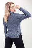 Светр велика в'язка oversize фуксія, фото 3