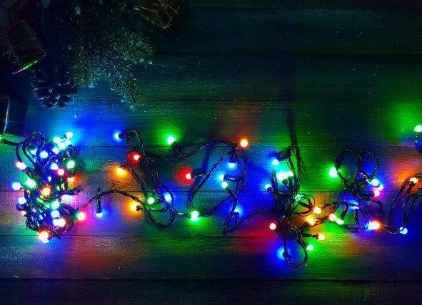 Гірлянда крістал 1,8 40LED 5м (флеш) ПП RGB, Новорічна бахрама, Світлодіодна гірлянда, Вулична гірлянда