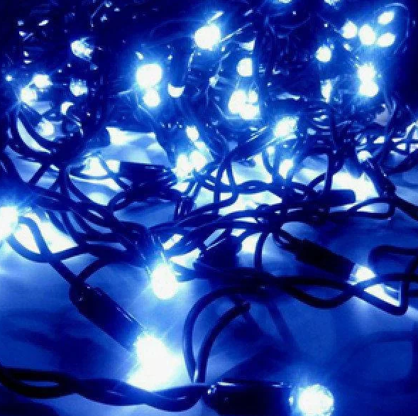 Гірлянда 100LED 10м (контрол.220V) (НП) Синій, Новорічна бахрама, Світлодіодна гірлянда, Вулична гірлянда