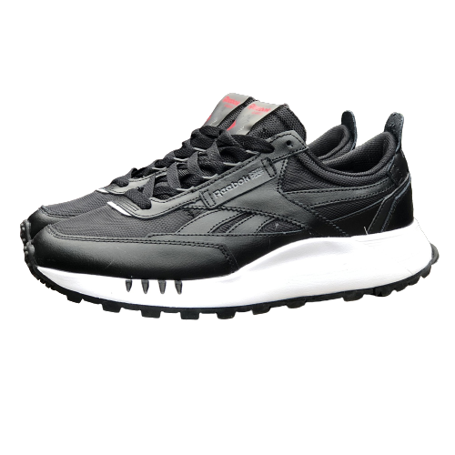 Кросівки чоловічі Reebok шкіряні для бігу сітка чорно-білі