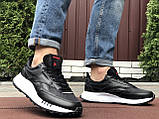 Кросівки чоловічі Reebok шкіряні для бігу сітка чорно-білі, фото 3