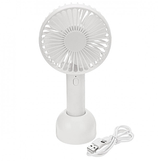 Портативний ручний або настільний міні вентилятор з USB зарядкою Mini Fan білий