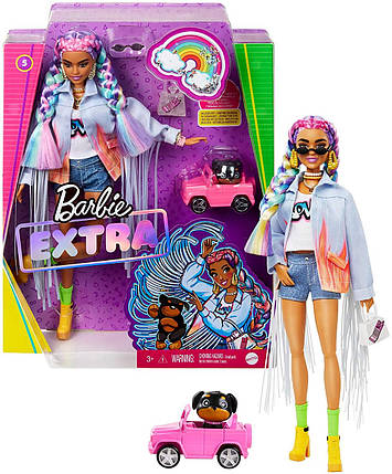 Лялька Барбі Екстра Стильна модниця у джинсовій куртці Barbie Extra Doll #5 GRN29, фото 2