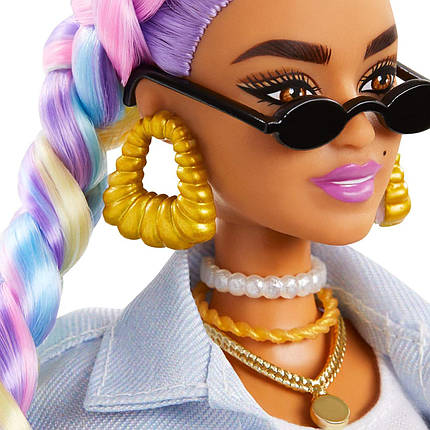 Лялька Барбі Екстра Стильна модниця у джинсовій куртці Barbie Extra Doll #5 GRN29, фото 2