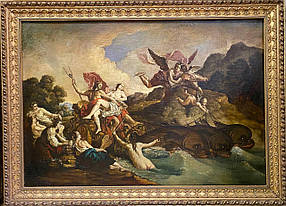 Картина Посейдон 19 век худ. Antonio Santiliggo