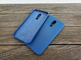 Силіконовий чохол для Meizu 16th синій тонкий матовий з мікрофіброю