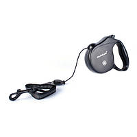 Рулетка Collar control 12 кг 5 м світловідбивна стрічка трос чорний 81101