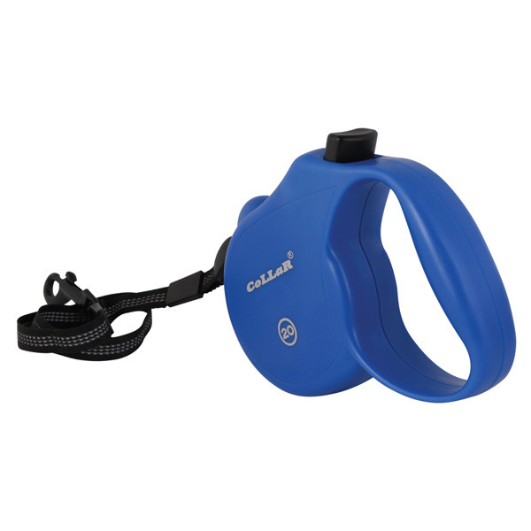Рулетка Collar control 20 кг 5 м світловідбивна стрічка трос синя