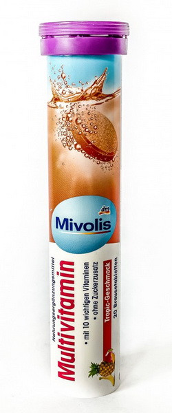 Купить Витамины шипучие Mivolis Мультивитамин, 20 шт., цена 30 грн ...
