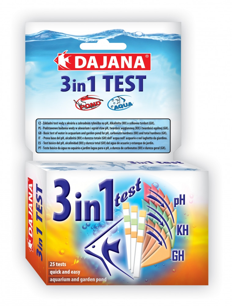 Тест для аналізу показників води Dajana Test 3in1: pH, KH, GH води (ціна за 1шт.)