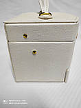 Скринька для прикрас білого кольору із замком Кейс скринька для прикрас розсувною з дзеркалом у 3 яруси, фото 7