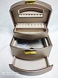 Скринька для прикрас білого кольору із замком Кейс скринька для прикрас розсувною з дзеркалом у 3 яруси, фото 10