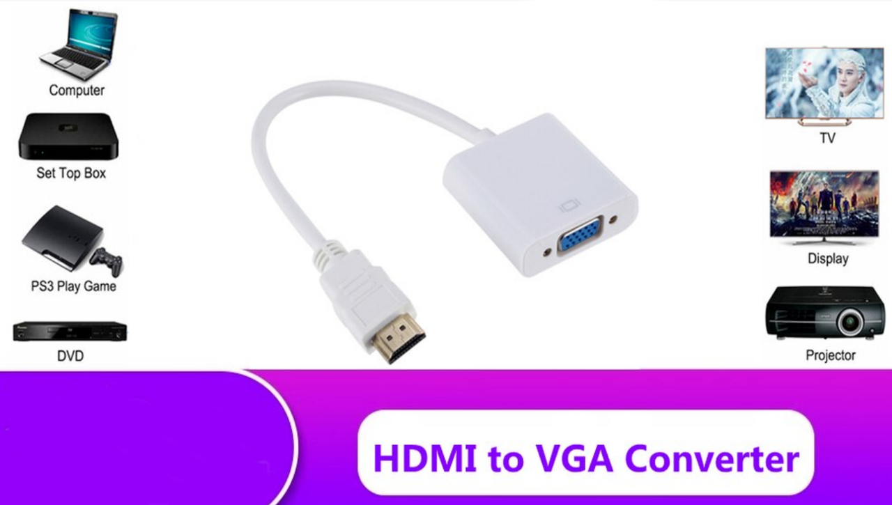 Конвертер перехідник HDMI to VGA Hi-Speed, фото 1