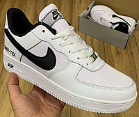 Мужские кроссовки Nike Air Force кожа с текстилем белые с черным р 41-46 ()