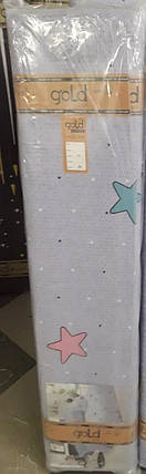 Тканина для постільної білизни 220 см на метраж Бязь "Gold" Lux GL1613A сіра з зірочками, фото 3