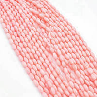 Бусини Корал Рис 8х4 мм 50 шт 41 см Рожевий
